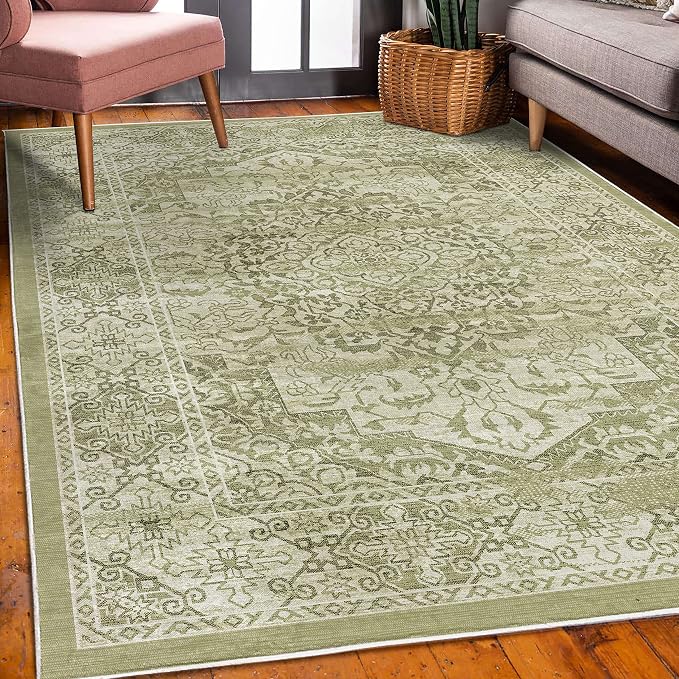 Ambesonne Victorian Decorative Rug, Floral Swirls Weathered Look Blooming - Image 3