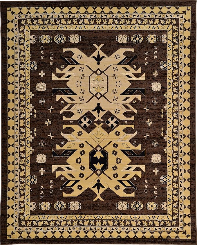 Unique Loom Taftan Collection Border Geometric Tribal Inspired Design Area Rug - Image 10