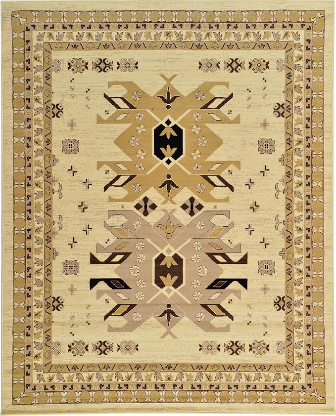 Unique Loom Taftan Collection Border Geometric Tribal Inspired Design Area Rug - Image 11