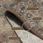 Washable Area Rug 6' x 9' Vintage Traditional Persian Mat - Image 6