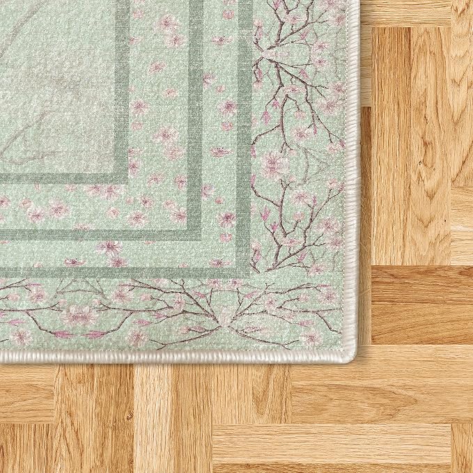 Ambesonne Apple Blossom Decorative Rug, Flowers and Blooming Spring Season - Image 5