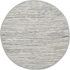 SAFAVIEH Rag Rug Collection 10' Round Grey RAR121A Handmade Boho Stripe Cotton - Image 3
