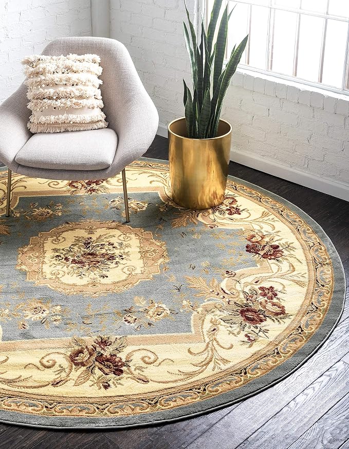 Unique Loom Versailles Collection Traditional Classic Floral Motif Area Rug - Image 3