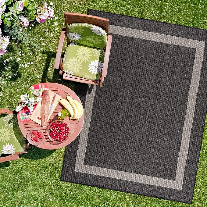 CAMILSON Outdoor Rug 9x12, Large Modern Outside Rugs - Image 6