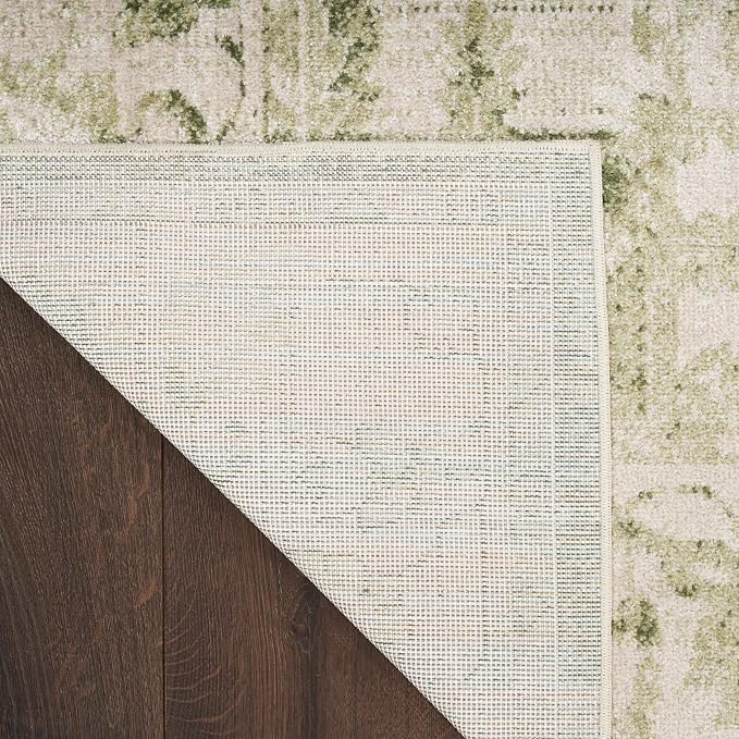 Nourison Home Astra Machine Washable Ivory Green 2'2" x 8' Area Rug - Image 8