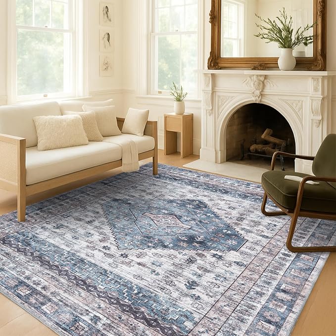 Washable Area Rug. Modern Farmhouse. Vintage. Turkish. Bohemian. Distressed. by FameLiving%7COushakRugs