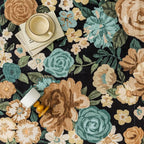 Washable Floral Runner Rug 2x5 Black Hallway Carpet Scalloped Flower Non Slip - Image 7