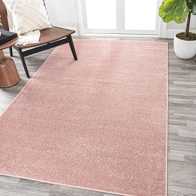 JONATHAN Y Haze Solid Low-Pile Pink Indoor Area Rug 10x14, Minimalist, - Image 12