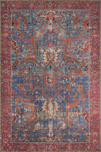 Loloi Loren Collection LQ-10 Blue/Red 7'-6" x 9'-6" Area Rug - Image 6