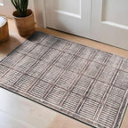 Rugshop Bohemian Stripe Lines Washable Non Slip Area Rug 2' x 3' Brown - Image 8
