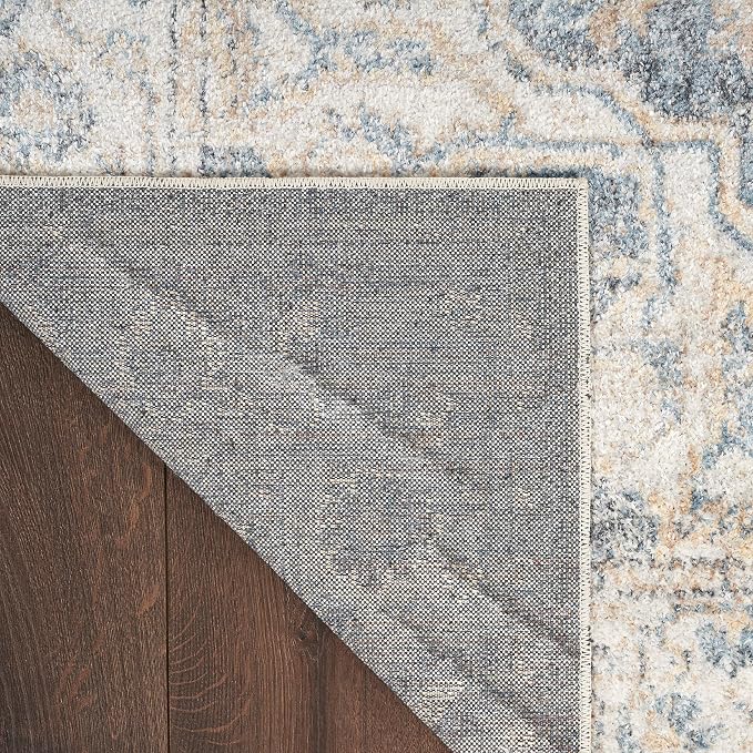 Nourison Home Astra Machine Washable Traditional Grey/Blue 3'3" x 5' Area Rug - Image 8