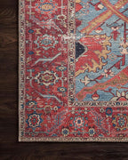 Loloi Loren Collection LQ-10 Blue/Red 7'-6" x 9'-6" Area Rug - Image 3