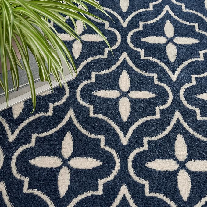 Nourison Home Nourison Essentials Navy Ivory 8' x 10' Area Rug - Image 6