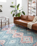 Loloi Skye Collection SKY-03 Turquoise/Terracotta 2'-6" x 10'-0" Runner Rug by Loloi