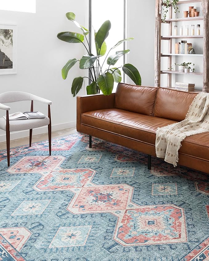 Loloi Skye Collection SKY-03 Turquoise/Terracotta 2'-6" x 10'-0" Runner Rug by Loloi