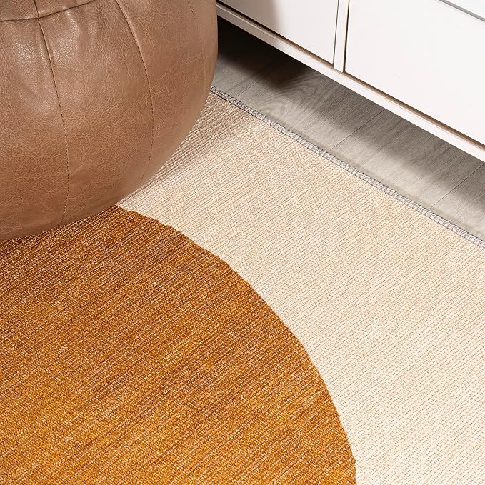 JONATHAN Y Machine Washable Indoor Area Rug 9X12 Cream/Terracotta, Cirkel - Image 7