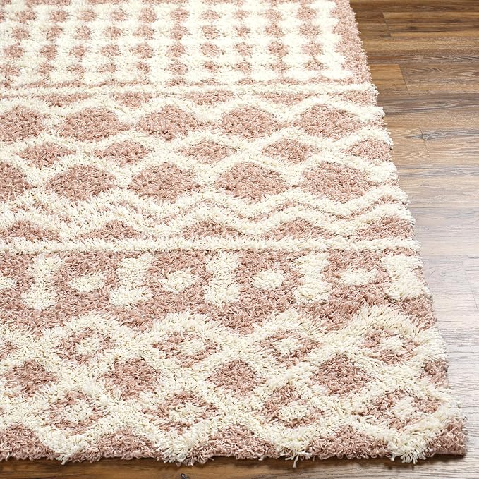 Livabliss Hapsburg Moroccan Shag Runner Area Rug, Dusty Pink - Image 2
