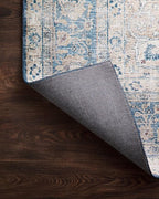 Loloi Layla Collection LAY-07 Blue/Tangerine 2'-0" x 5'-0" .13" Thick Accent Rug - Image 6