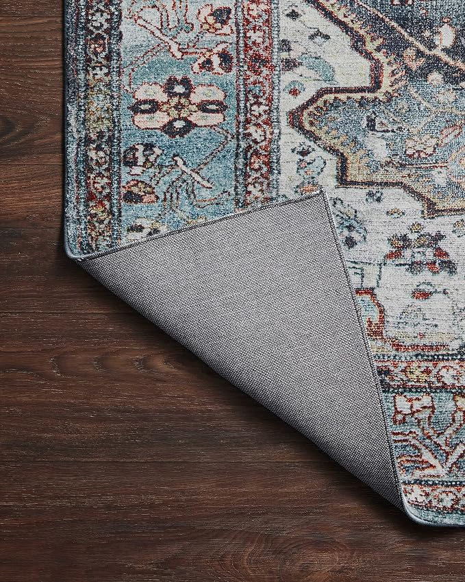 Loloi Margot Collection MAT-05 Ocean/Brick 3'-6" x 5'-6" Accent Rug feat. - Image 7