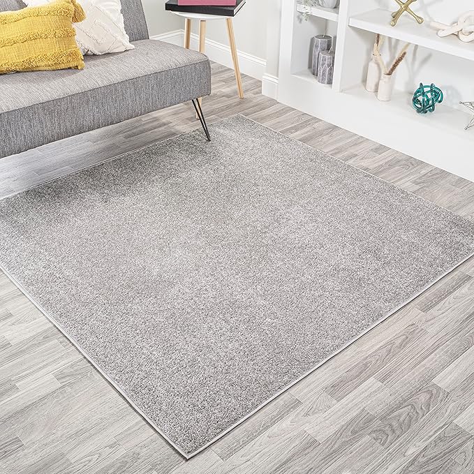 Eyely UES100K-6SQ Supersoft Haze Solid Low-Pile Indoor Area Rug, Minimalist by eyely