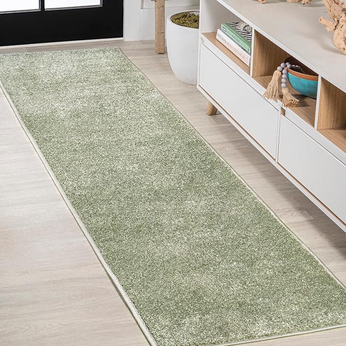 Eyely UES100O-216 Supersoft Haze Solid Low-Pile Indoor Runner Rug, Minimalist by eyely