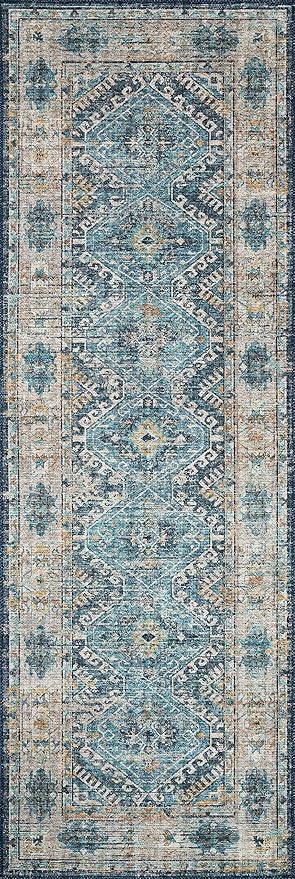 Loloi Skye Collection SKY-03 Denim/Natural 2'-6" x 12'-0" Runner Rug - Image 6