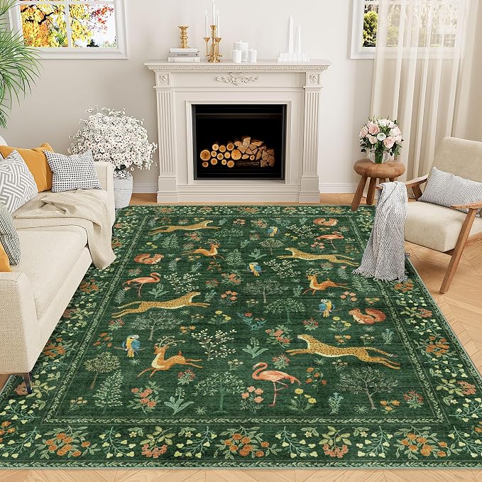 DUKINO 6x9 Rug, Washable Animal Living Room Rug by DUKINO