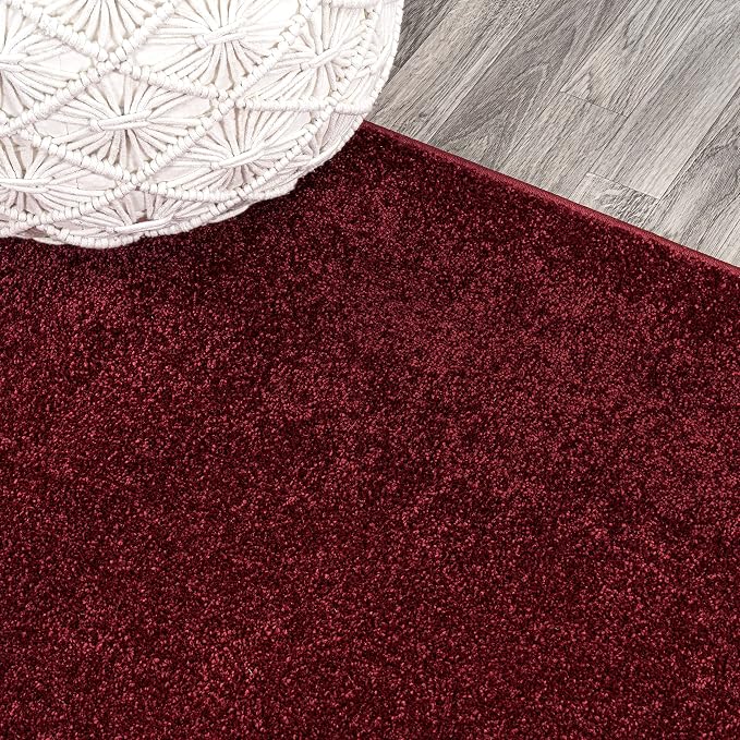JONATHAN Y Haze Solid Low-Pile Dark Red Runner Rug 2x12, Minimalist, - Image 3