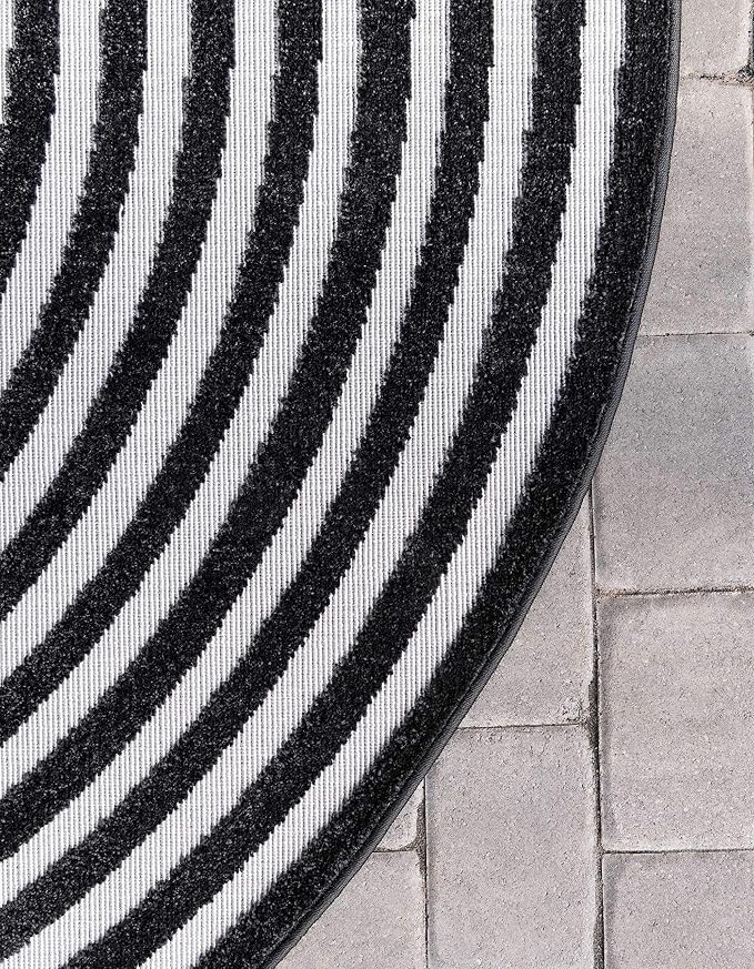 Unique Loom Sabrina Soto Outdoor Collection Geometric, Carved Area Rug - Image 8