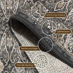 Washable Area Rug 6' x 9' Vintage Traditional Persian Mat - Image 6