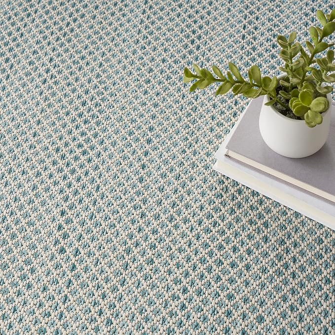 Nourison Home Courtyard Ivory Aqua 8' x Round Area Rug - Image 6