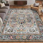 Washable Area Rug 5' x 7' Vintage Traditional Persian Mat by Unknown