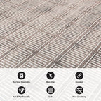 Rugshop Bohemian Stripe Lines Washable Non Slip Area Rug 2' x 4' Brown - Image 3