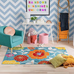 Well Woven Modern Rug Daisy Flowers Blue 3'3" x 5' Floral Accent Area Rug - Image 5