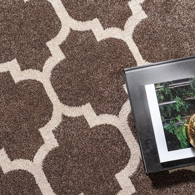 Rugs.com Lattice Collection Rug – 5' x 8' Brown Medium Rug Perfect - Image 8