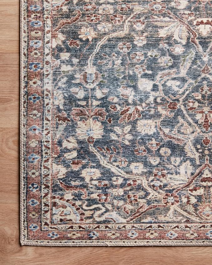 Loloi Chris Loves Julia Jules Collection JUL-06 Denim/Spice 3'-6'' x 5'-6'' - Image 8
