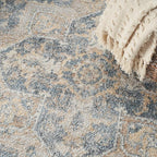 Nourison Home Astra Machine Washable Traditional Grey/Blue 6'7" x 9' Area Rug - Image 6