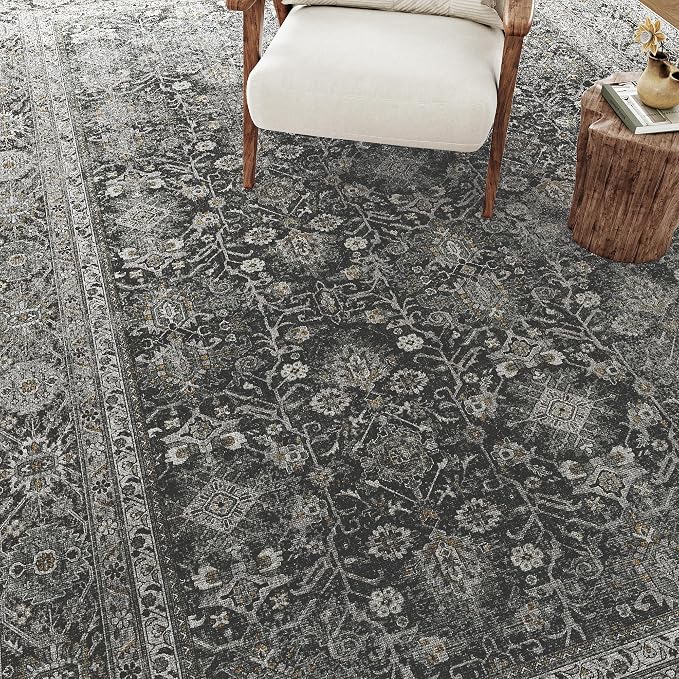 Black Runner Rug 2x12 Vintage Area Carpet Hallway Long Indoor Kitchen Washable - Image 8