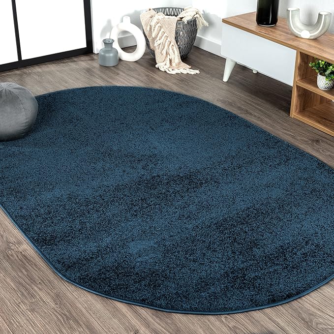 Eyely UES100C-6OV Supersoft Haze Solid Low-Pile Indoor Area Rug, Minimalist by eyely