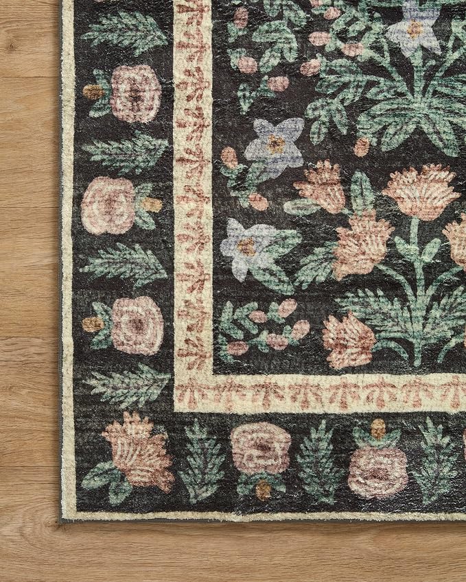 Loloi Rifle Paper Co. Eden Collection EDE-02 Mughal Garden Black 2'-0" x 5'-0" - Image 5