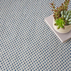 Nourison Home Courtyard Ivory Blue 5' x Round Area Rug - Image 6