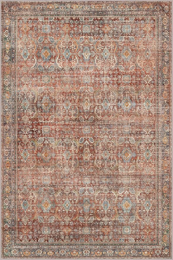 GENIMO 6x9 Area Rugs for Living Room, Machine Washable Non Slip Vintage Rugs - Image 8