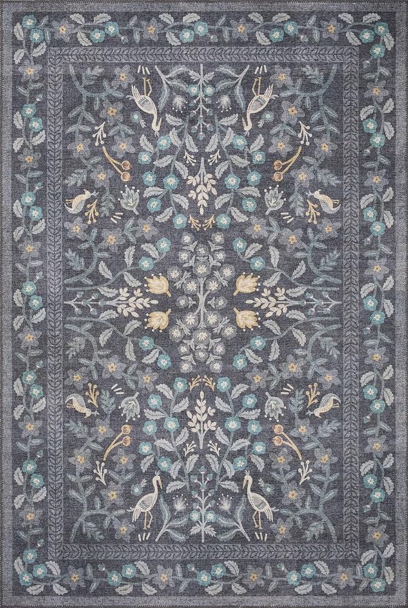 Loloi Rifle Paper Co. Maison Collection MAO-01 Nightingale Black 7'-6" x 9'-6" - Image 3