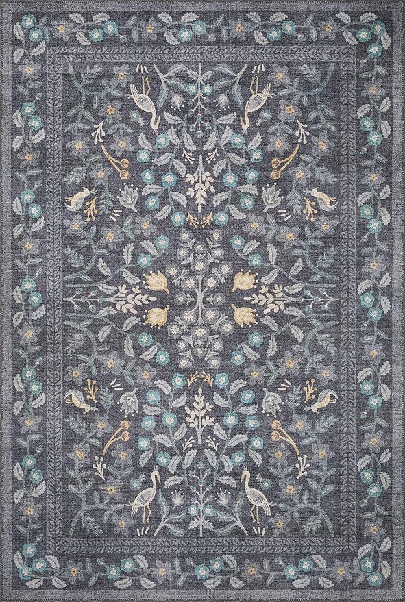 Loloi Rifle Paper Co. Maison Collection MAO-01 Nightingale Black 2'-3" x 3'-9" - Image 3
