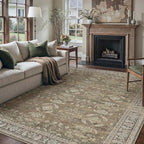 8x10 Brown Area Rug for Living Room Washable Vintage Distressed Carpet Large by PureCozy