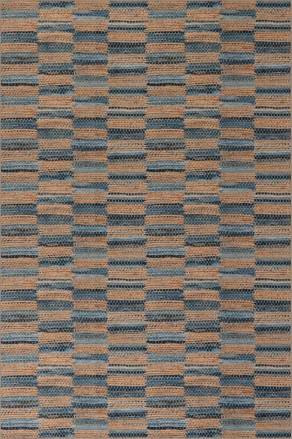 Dash & Albert Ravel Stripe Blue Machine Washable Rug, 3 X 5 Feet, Tan/Blue by DashAlbert