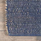 nuLOOM 4x6 Elfriede Jute & Cotton Hand Woven Area Rug, Solid Rustic Farmhouse - Image 4