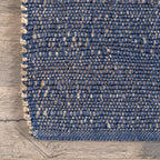 nuLOOM 6x9 Elfriede Jute & Cotton Hand Woven Area Rug, Solid Rustic Farmhouse - Image 4