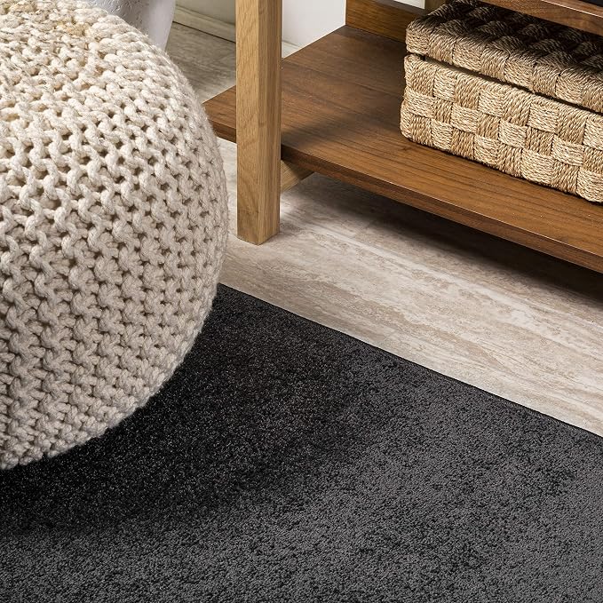 JONATHAN Y Haze Solid Low-Pile Black 4x6 Oval Indoor Area Rug, Minimalist - Image 3