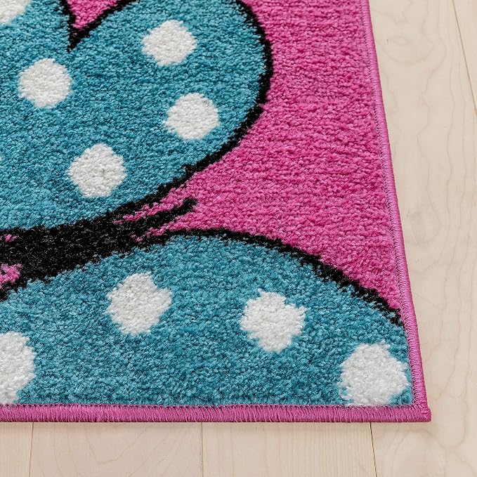 Well Woven Modern Rug Daisy Butterflies Pink 3'3'' x 5' Accent Entry Way Bright - Image 3